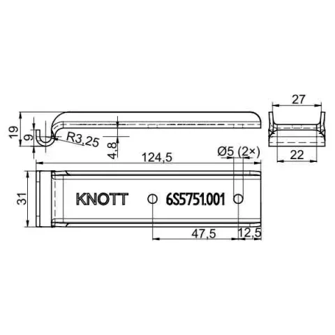 Купить Подходящая часть бортового замка SRB32 Knott