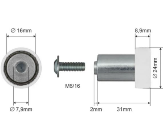 Купить Ролик зсувного даху 24*9*33 Alta Цинк Польща (1804324291)