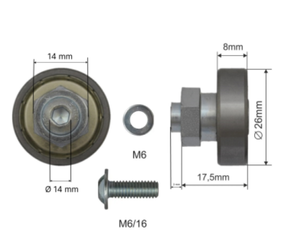 Купити Ролик зсувного даху 26*8*21 Цинк Польща (1805326041)