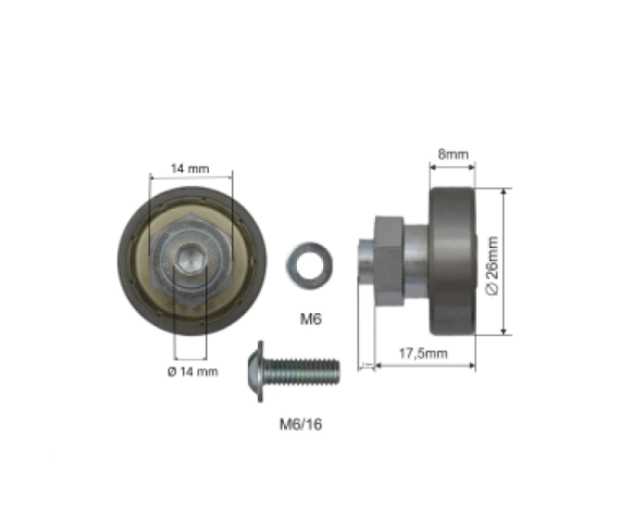 Купити Ролик зсувного даху 26*8*21 Цинк Польща (1805326041)