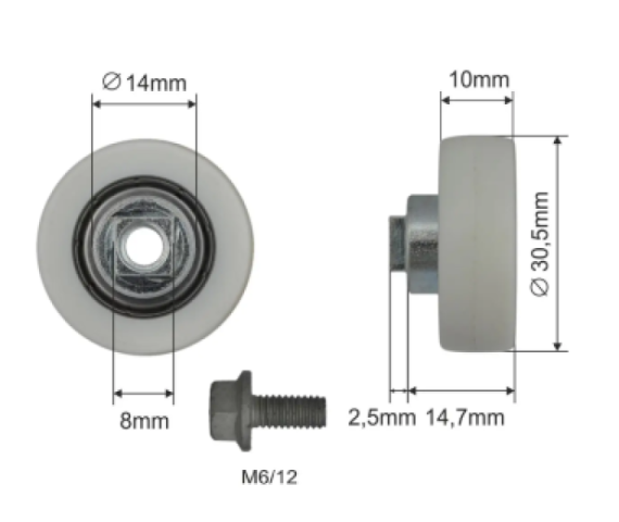 Купити Ролик зсувного даху 31*10*14,7 Цинк Польща (1804324302)