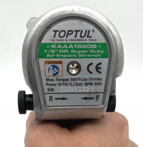 Купити Гайковерт для автосервісу пневматичний 1/2" 814N/m 8000об/хв TOPTUL KAAA1660B