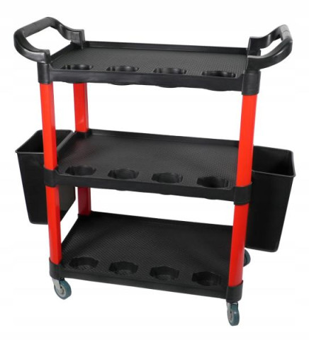 Купить Тележка инструментальная пластиковая (3 открытые полки,2 навесных ящика) (SF6006) G.I. KRAFT GI37105