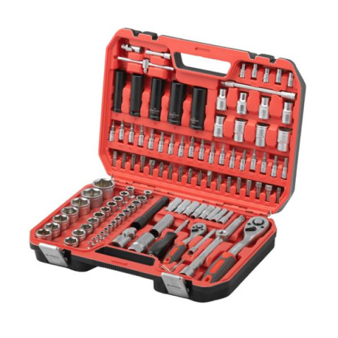 Купить Набір інструментів 1/2" & 1/4" 111од, IMPACT Cr-V головки подовжені 15,17,19,21,22 + подовжувач 125м