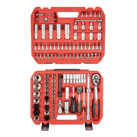 Купить Набір інструментів 1/2" & 1/4" 111од, IMPACT Cr-V головки 15,17,19,21,22 + подовжувач 125мм