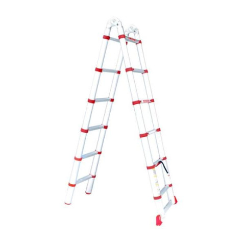 Купити Драбина алюмінієва універсальна розкладна телескопічна, 12 сход., 3,85 м, 150 кг