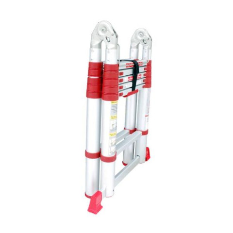 Купити Драбина алюмінієва універсальна розкладна телескопічна, 12 сход., 3,85 м, 150 кг