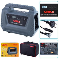 Купить Компресор автомобільний "VOIN" VC-220 116psi/10А/25л/AC /DC/Автостоп