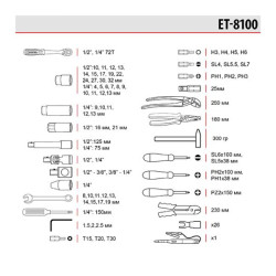 Купить Набір інструментів 1/2 "& 1/4", 100ед., Cr-V STORM