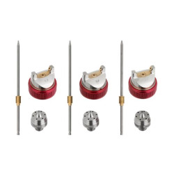 Купити Краскопульт пневматичний HVLP з трьома наборами форсунок - 1,3мм, 1,4мм, 1,7мм, пластиковий бачок, 3