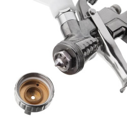 Купить Фарбопульт пневматичний LVLP, форсунка - 1.3 мм, з редуктором, пластиковий бачок - 600 мл, 2 бар