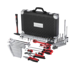 Купить Набір інструментів, проф., 1/2" + 1/4", Cr-V, 119 од., головки: 4-32 мм, E4-E22, біти 43 од., ключі: