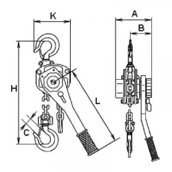 Купить Таль ручная рычажная АТК HSH 1,5 т - 6 м