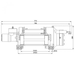 Купить Лебедка гидравлическая Hammer Winch HMW 5.8 PHT - ST 5800 кг стальной корпус