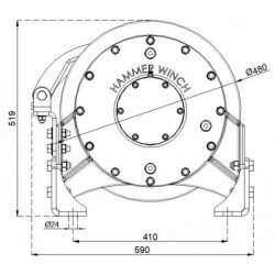 Купить Лебедка гидравлическая Hammer Winch HMW 22.0 PHT - EN 22 т стальной корпус