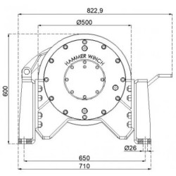 Купить Лебедка гидравлическая Hammer Winch HMW 25.0 PHT - EN 25 т стальной корпус