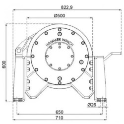 Купити Лебідка гідравлічна Hammer Winch HMW 30.0 PHT - EN 30 т сталевий корпус