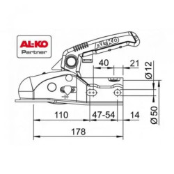 Купить Замковое сцепное устройство AL-KO AK 161 с Soft Dock на круглое 50 мм