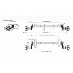 Купить Ось торсионная Knott VG 7-L 750 кг 1300 мм 100X4 бестормозная с штампованными рычагами