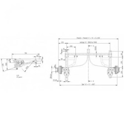 Купить Ось торсионная Knott SGB 13-L 1350 кг 1400 мм 112X5 пружинная независимая подвеска с тормозами