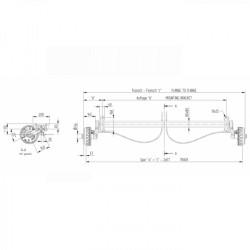 Купить Ось торсионная Knott VGB 10-M 1000 кг 1100 мм 98x4 с коваными рычагами и тормозами