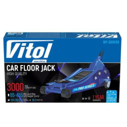 Купити Домкрат гідравл підк. 3т в коробці. min 85мм - max 455мм, із низьким підкатом 38кг (DP-300038/T83001