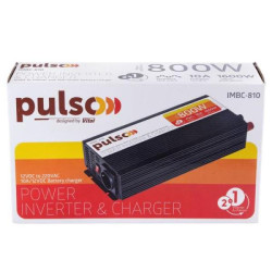 Купити Перетворювач напруги/Зарядн. пристрій PULSO IMBC-810/12V-220V/800W/10A/мод.хвиля/клеми