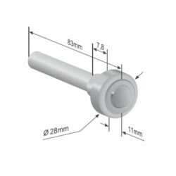 Купить Ролик зсувного даху Ø28x11x83 Цинк Польща (1164626)