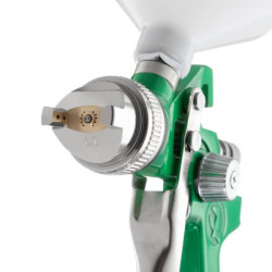 Купить Фарбопульт пневматичний HVLP, форсунка: 1,7 мм, верхній пластиковий бачок: 600 мл, 3 бар