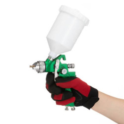 Купить Фарбопульт пневматичний HVLP, форсунка: 2,5 мм, верхній пластиковий бачок: 600 мл, 3 бар