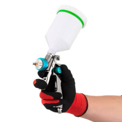 Купить Фарбопульт пневматичний LVLP BLUE, професійний, форсунка: 1,4 мм, верхній пластиковий бачок: 600 мл,