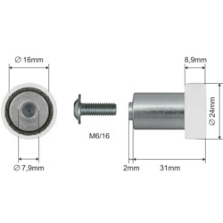 Купити Ролик зсувного даху 24*9*33 Alta Цинк Польща (1804324291)