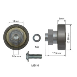 Купити Ролик зсувного даху 26*8*21 Цинк Польща (1805326041)