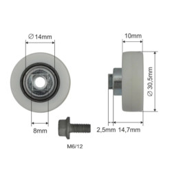 Купити Ролик зсувного даху 31*10*14,7 Цинк Польща (1804324302)