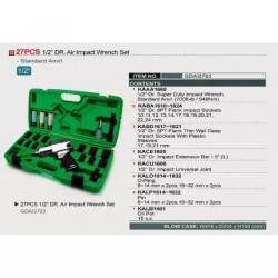Купити Гайковерт пневматичний з набором головок TOPTUL 1/2" 27ед. GDAI2703