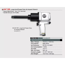 Купити Пневмогайковерт TOPTUL 3/4" 1016N/m 6500 об/хв KAAB2475