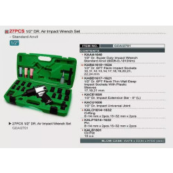 Купити Набір пневмоінструменту TOPTUL 1/2" 27ед. GDAI2701