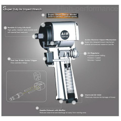 Купить Гайковерт для шиномонтажу пневматичний TOPTUL 1/2" 678 Nm 9500об/хв супер-короткий KAAQ1650