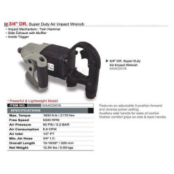 Купить Пневмогайковерт вантажний TOPTUL 3/4" 2170N/m 5500 об/хв KAAC2416