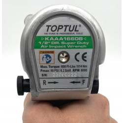 Купити Гайковерт для автосервісу пневматичний 1/2" 814N/m 8000об/хв TOPTUL KAAA1660B