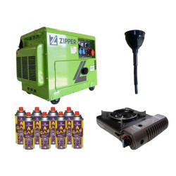 Купити Дизельный генератор Zipper ZI-STE7500DSH + газовая плитка Orcamp CK-505 + 4 газовых картриджа 400 мл