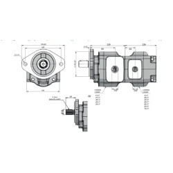 Купить Насос шестеренный KAZEL SAE B-15T AKSA 23+23 RIGHT 23+23 см³