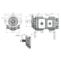 Купить Насос шестеренный KAZEL SAE BK-3 AKSA 36+26 LEFT 36+26 см³