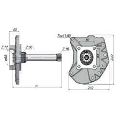 Купить Вал отбора мощности с плитой KZL CS 08-272 KAZEL на КOM ZF-16 AS 1800-2200