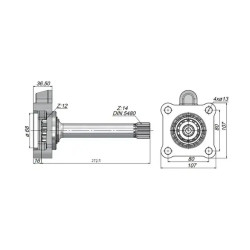 Купить Вал отбора мощности с плитой KAZEL на КОМ ZF-16 AS 1800-2200