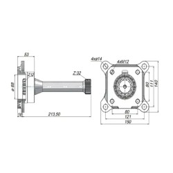 Купить Вал отбора мощности с плитой KAZEL на КОМ ZF PTO KZL CS 04