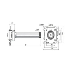 Купить Вал отбора мощности с плитой KAZEL на КОМ ZF PTO KZL CS 06 для Volvo Vt 2400 New Volvo Vt 2415 Euro