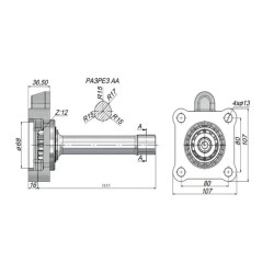 Купити Вал відбору потужності з плитою KAZEL на КВП ZF-16 S 160-221