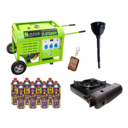 Купити Бензиновый генератор Zipper ZI-STE8000 + газовая плитка Orcamp CK-505 + 4 газовых картриджа 400 мл