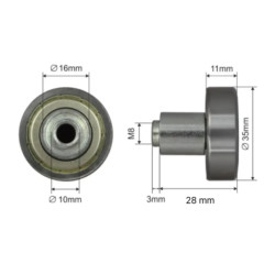 Купити Ролик зсувного даху 35*11*26 мм Alta Цинк Польща (1804324315)